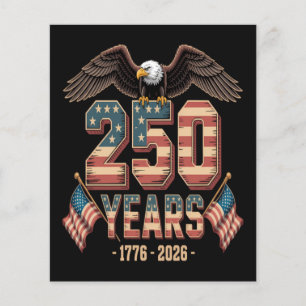 Prospectus 11,4 Cm X 14,2 Cm Drapeau du 250e anniversaire des États-Unis USA