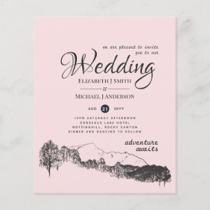 Prospectus 11,4 Cm X 14,2 Cm Dusty Pink Mountain Adventure Mariage Budget
