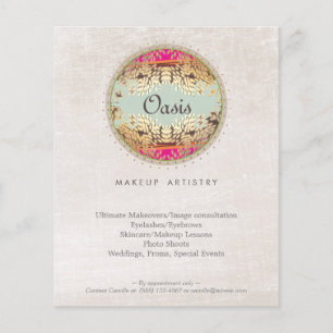 Prospectus 11,4 Cm X 14,2 Cm Elegant and Ornate Cosmetology Salon and Spa Menu