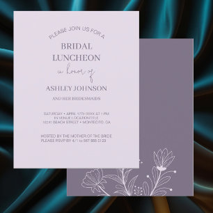 Prospectus 11,4 Cm X 14,2 Cm Élégant déjeuner floral nuptial Invitation