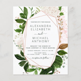 Prospectus 11,4 Cm X 14,2 Cm Élégant Mariage Budget Verdure Foliage