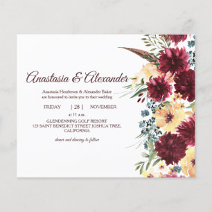 Prospectus 11,4 Cm X 14,2 Cm Élégant RoseBudget Invitation à la cérémonie de ma