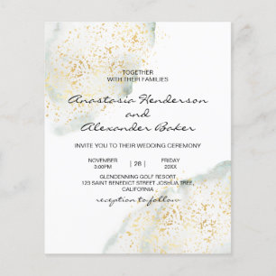 Prospectus 11,4 Cm X 14,2 Cm Élégante invitation à la cérémonie mariage. Flyer