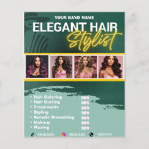 Élégants Flyers de Salon de Coiffure Maquillage Ép
