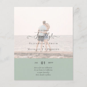 Prospectus 11,4 Cm X 14,2 Cm Enfin Nous sommes Engagés ! PHOTO mariage Faire-pa