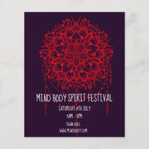 Prospectus 11,4 Cm X 14,2 Cm Esprit du corps mental Festival de mandala du nouv