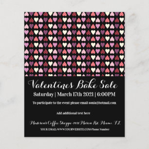 Prospectus 11,4 Cm X 14,2 Cm Événement de la Saint-Valentin Vente de pâtisserie