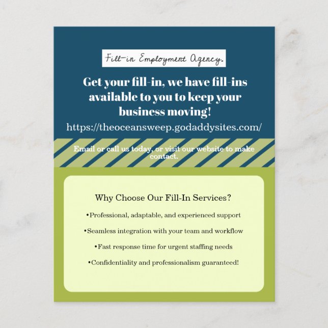 Prospectus 11,4 Cm X 14,2 Cm Exemple de circulaire d'affaires (Devant)