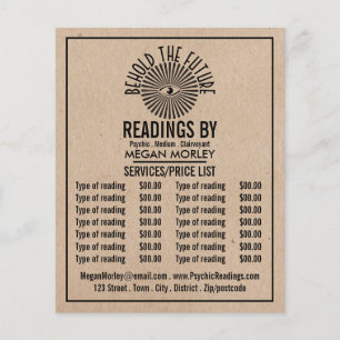 Prospectus 11,4 Cm X 14,2 Cm Eye of Providence, Psychic Reading Tarifs