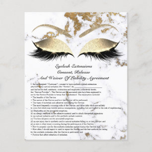 Prospectus 11,4 Cm X 14,2 Cm Eyelash Extension Responsabilité Renonciation Marb