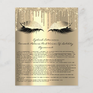 Prospectus 11,4 Cm X 14,2 Cm Eyelash Extension Responsabilité Renonciation Spar