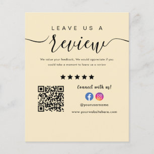 Prospectus 11,4 Cm X 14,2 Cm Facebook Instagram Logo Qr Code Laissez-Nous Un Av
