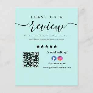 Prospectus 11,4 Cm X 14,2 Cm Facebook Instagram Logo Qr Code Laissez-Nous Un Av