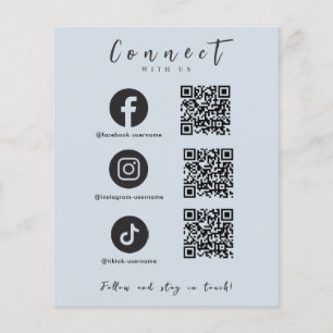 Prospectus 11,4 Cm X 14,2 Cm Facebook Instagram Tiktok QR Code Light Navy
