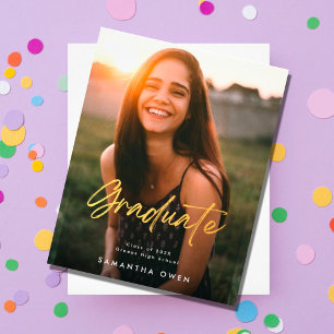 Prospectus 11,4 Cm X 14,2 Cm Faire-part de finition de brosse d'or Budget