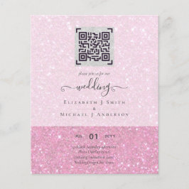 Prospectus 11,4 Cm X 14,2 Cm Faire-part de mariage à code QR moderne et budget