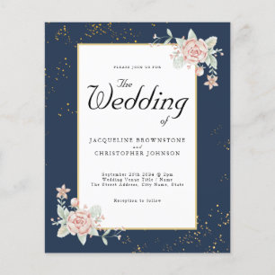 Prospectus 11,4 Cm X 14,2 Cm Faire-part de mariage budget bleu bleu bleu bleu r