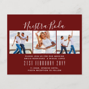 Prospectus 11,4 Cm X 14,2 Cm Faire-Part de Mariage Collage de Photos de Notre M