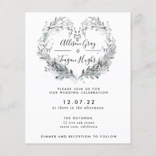 Prospectus 11,4 Cm X 14,2 Cm Faire-part de mariage de gel Flyer budgétaire
