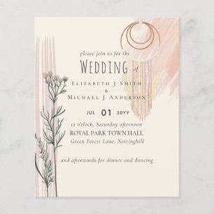 Prospectus 11,4 Cm X 14,2 Cm Faire-part de mariage de la fourche bleu foncé