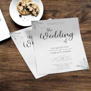 Prospectus 11,4 Cm X 14,2 Cm Faire-part de mariage d'eucalyptus du budget monog