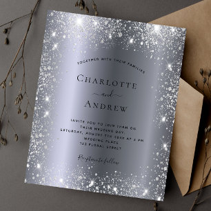 Prospectus 11,4 Cm X 14,2 Cm Faire-part de mariage du budget de poussière de pa