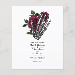 Prospectus 11,4 Cm X 14,2 Cm Faire-part de mariage gothique floral de Bourgogne
