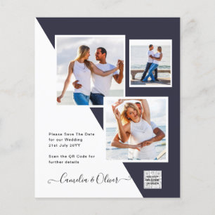 Prospectus 11,4 Cm X 14,2 Cm Faire-part de mariage photo budgétaire Date d'enre