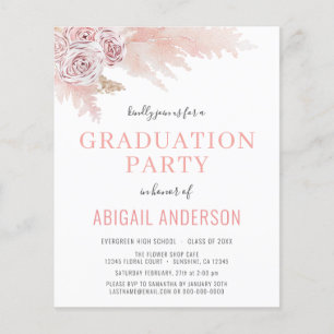 Prospectus 11,4 Cm X 14,2 Cm Faire un budget Invitation florale bohème 2023 pou