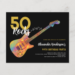 Prospectus 11,4 Cm X 14,2 Cm Fête d'anniversaire 50 ans 50 rocks budget moderne