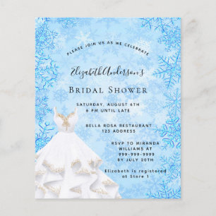 Prospectus 11,4 Cm X 14,2 Cm Fête des mariées hiver pays des merveilles invitat