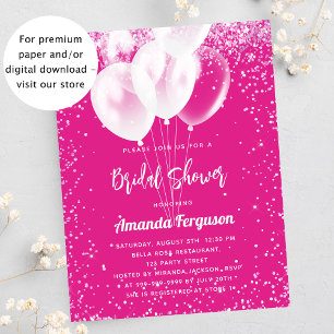 Prospectus 11,4 Cm X 14,2 Cm Fête des mariées rose blanc bulle invitation budgé