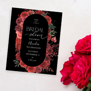 Prospectus 11,4 Cm X 14,2 Cm Fête des mariées rouge floral noir budget