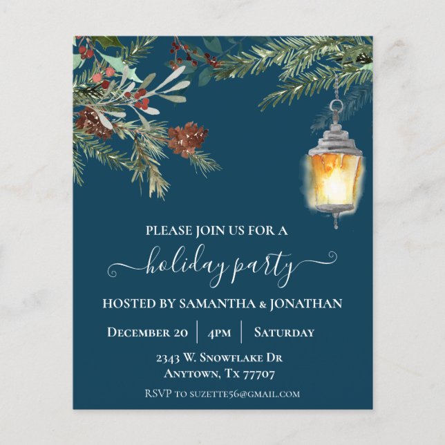 Prospectus 11,4 Cm X 14,2 Cm Fête Noël Pine d'hiver Flyer (Devant)