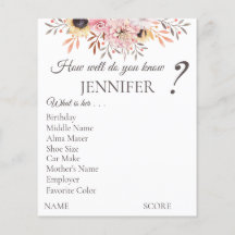 Feuilles de jeu de Fêtes des mariées personnalisée