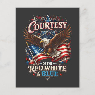 Prospectus 11,4 Cm X 14,2 Cm Fier de la Red White et Blue Vintage
