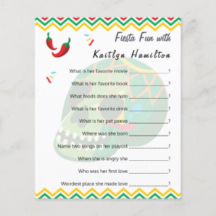 Prospectus 11,4 Cm X 14,2 Cm Fiesta Fun   Baby shower Question Jeu Humour Flyer