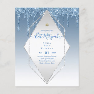 Prospectus 11,4 Cm X 14,2 Cm Fille Parties scintillant étincelle BAT MITVAH Inv