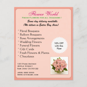 Prospectus 11,4 Cm X 14,2 Cm Fleuriste_Promotion(Dépliant)