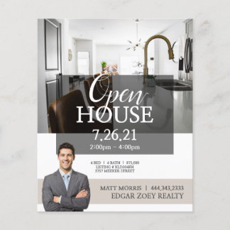 Prospectus 11,4 Cm X 14,2 Cm Flyer d'agent immobilier pour une maison ouverte m