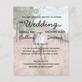 Prospectus 11,4 Cm X 14,2 Cm Flyer de mariage photo à petit budget sans thème, 