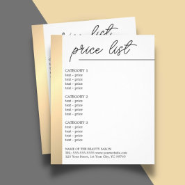 Prospectus 11,4 Cm X 14,2 Cm Flyer de menu de beauté de ligne d'or faux blanc m