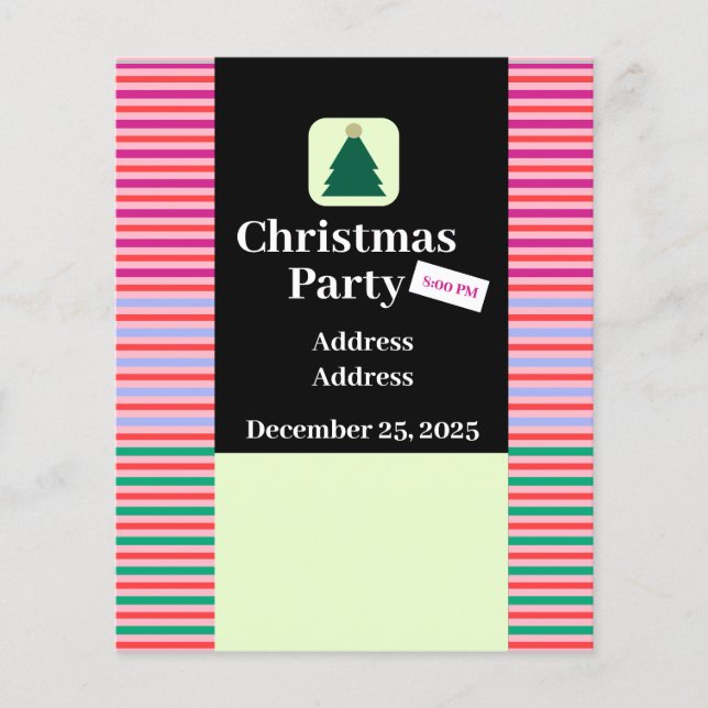 Prospectus 11,4 Cm X 14,2 Cm Flyer de Noël moderne (Devant)