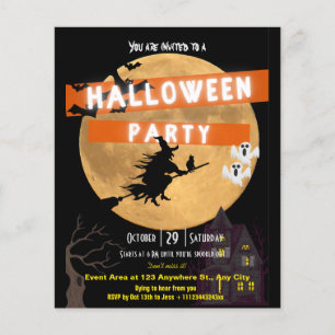 Prospectus 11,4 Cm X 14,2 Cm Flyer d'invitation à une fête Halloween économique