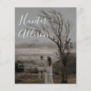 Prospectus 11,4 Cm X 14,2 Cm Flyer d'invitation de mariage photo à budget