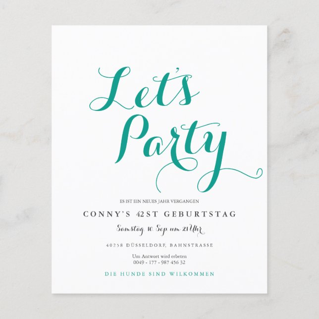 Prospectus 11,4 Cm X 14,2 Cm Flyer d'invitation vert (Dos)