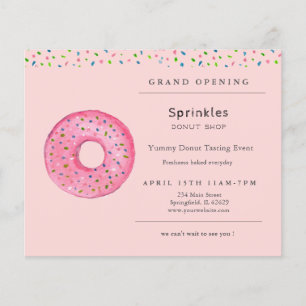 Prospectus 11,4 Cm X 14,2 Cm Flyer d'ouverture de la boutique de beignets