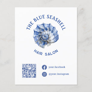 Prospectus 11,4 Cm X 14,2 Cm Flyer du logo de coquillage bleu