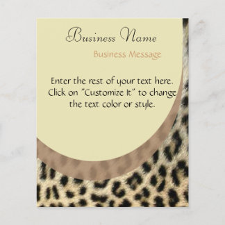 Prospectus 11,4 Cm X 14,2 Cm Flyer Empreinte de léopard