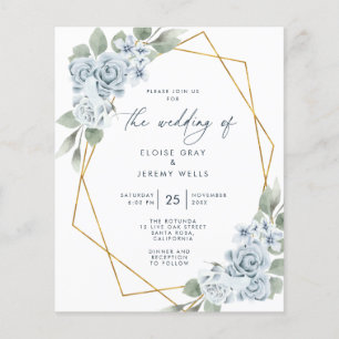 Prospectus 11,4 Cm X 14,2 Cm Flyer Faire-part de mariage budgétaire